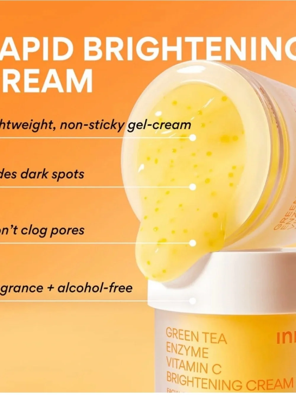 Innisfree Green Tea Enzyme Vitamin C Brightening Cream — White/Yellow